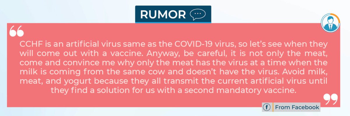 Rumor post re Crimean Congo Hemorrhagic Fever